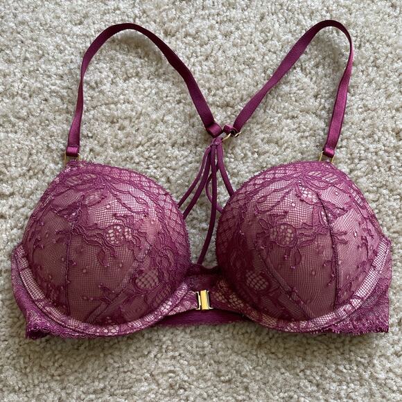 Pink Front Close Victoria's Secret Bombshell Bra 32B - Picture 1 of 6